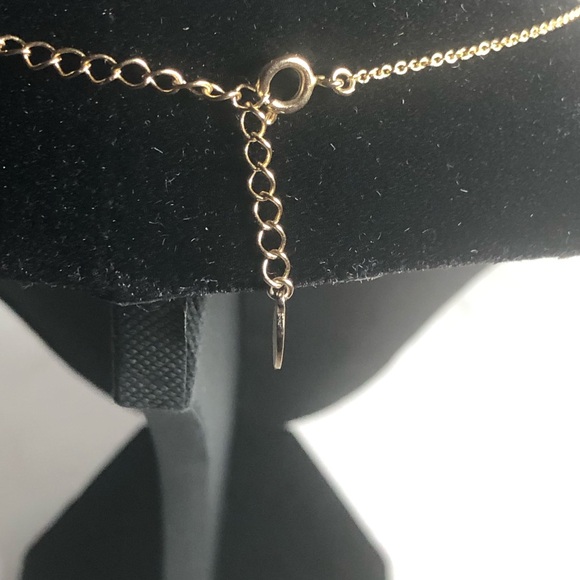 16 inch Delicate Gold-Tone Necklace, Circular Pendant with Small Sparkly Stones - Picture 5 of 13